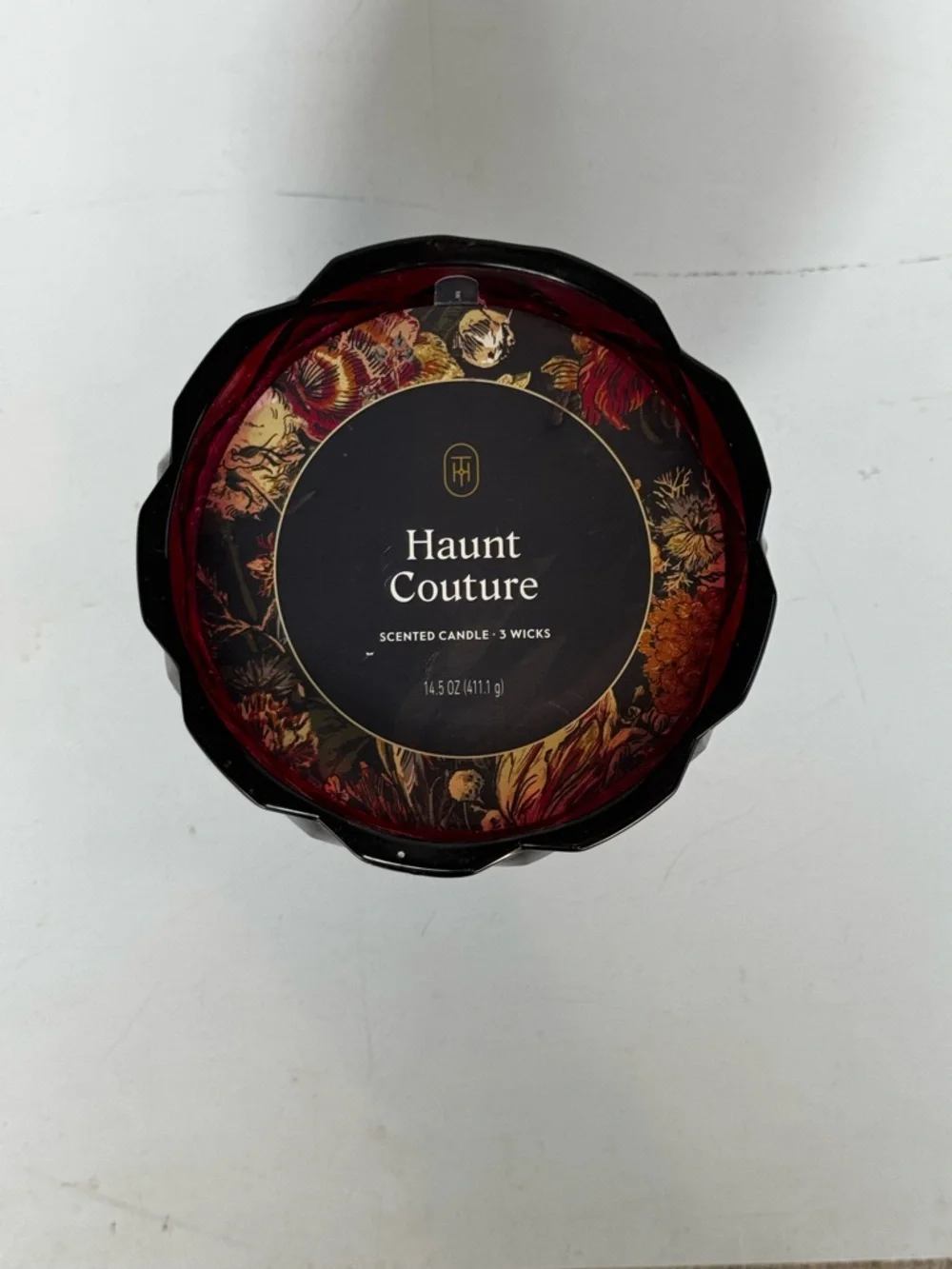 Threshold Faceted Coup Haunt Couture Large Glass Filled Red Wax 14.5oz Candle - Picture 6 of 9